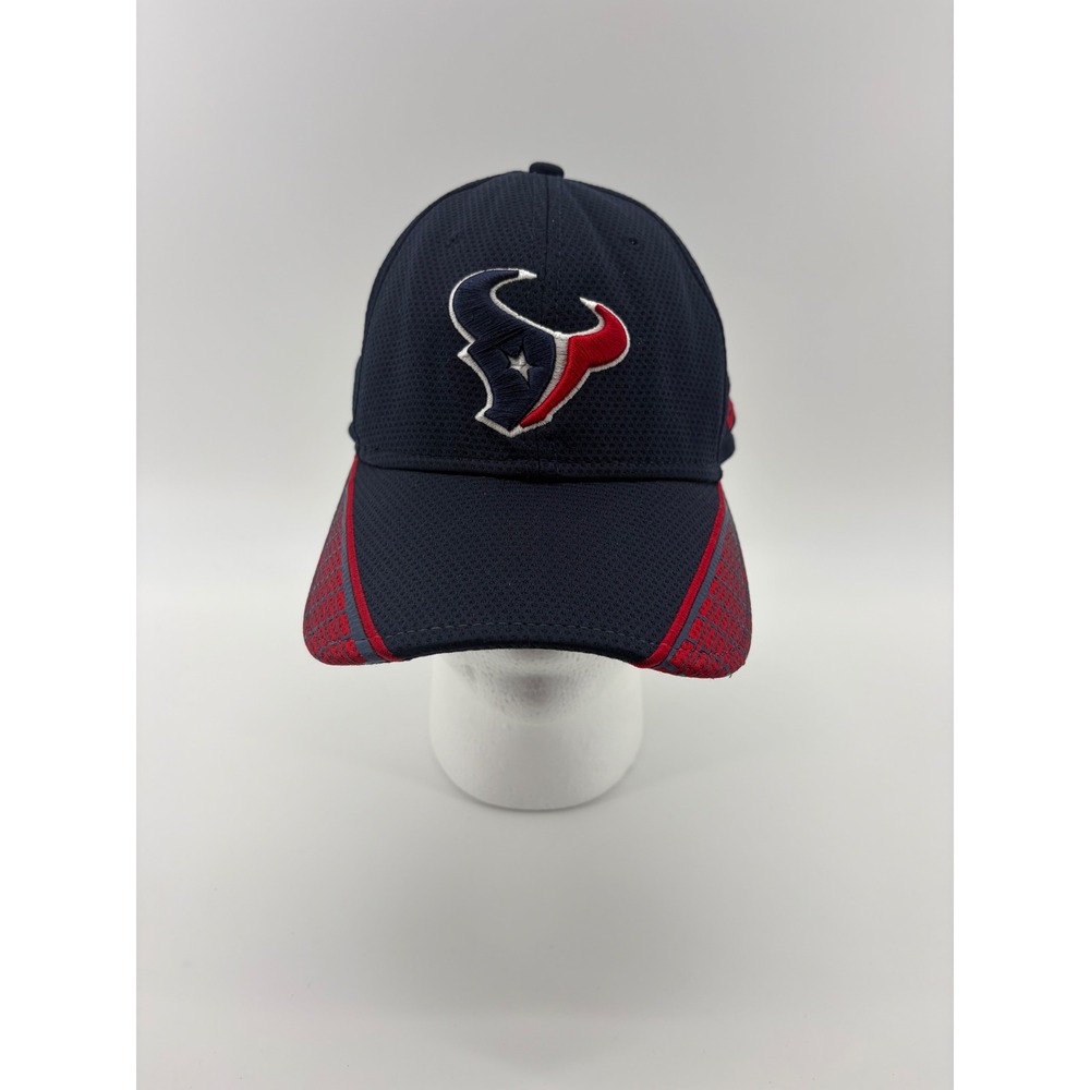 New Era Houston Texans Hat Mens Medium-Large Navy Blue 39THIRTY NFL Stretch‎ Fit